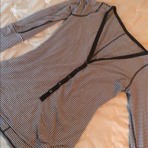 Lululemon gray and black stripe Henley